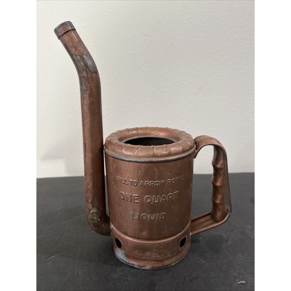 SWINGSPOUT Vintage Salvaged Metal Oil Can OG Patina Wear Coppertone Made in USA